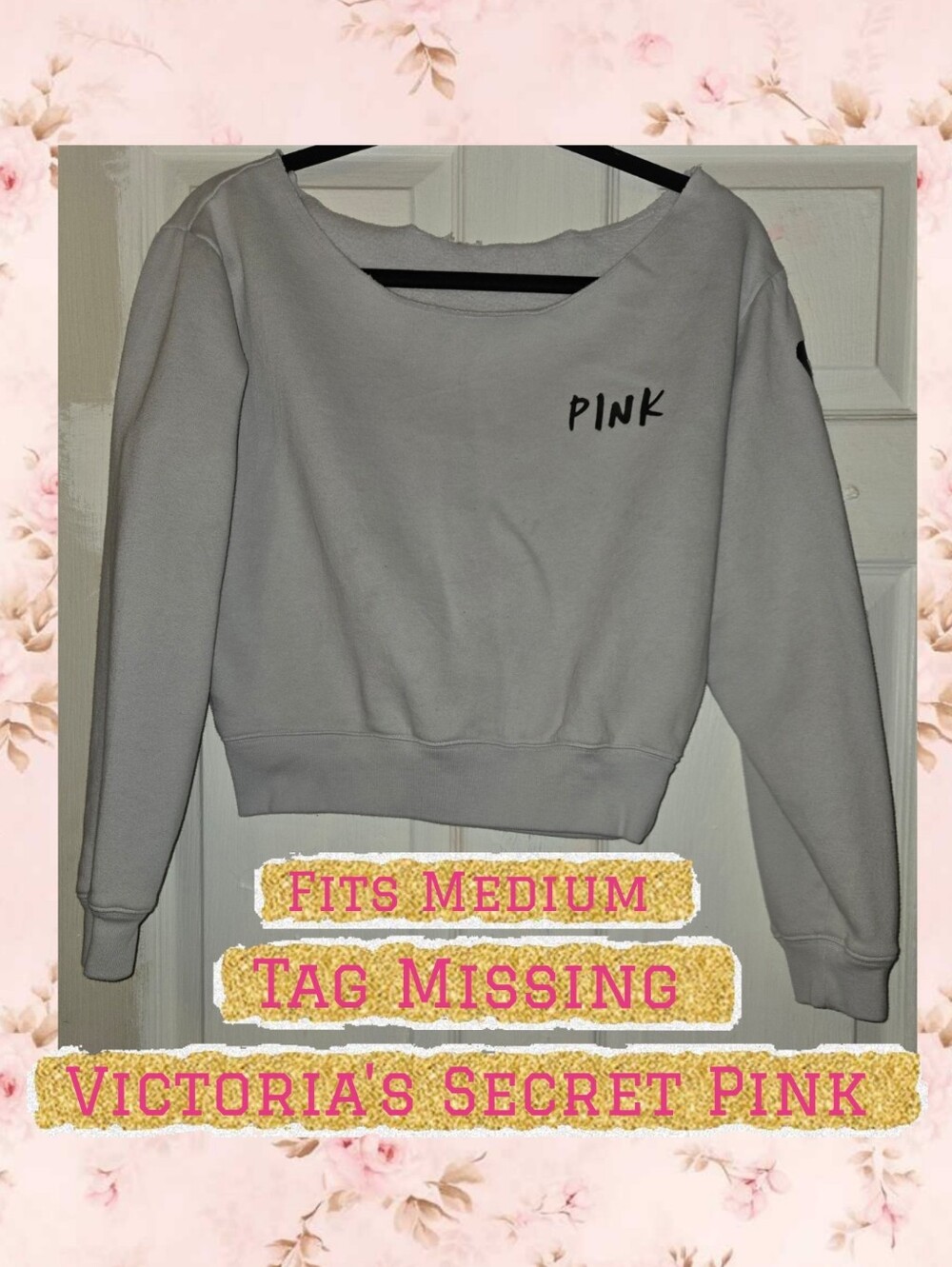 PINK by Victoria's Secret Lt. Gray Cropped Sweatshirt